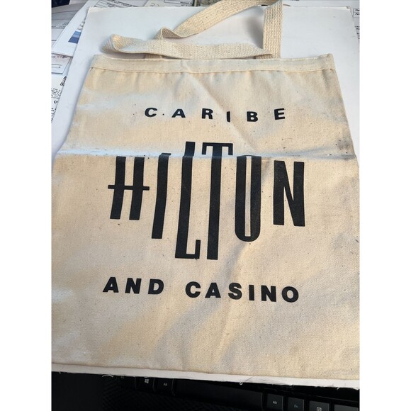 Other - Vintage Caribe Hilton & Casino Canvas Tot Bag-NOS